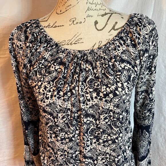 California Moonrise Dress or long tunic Navy Blue White Bohemian Size XS - Picture 2 of 12